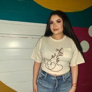 Nude Siloutte Drawing Crop Top